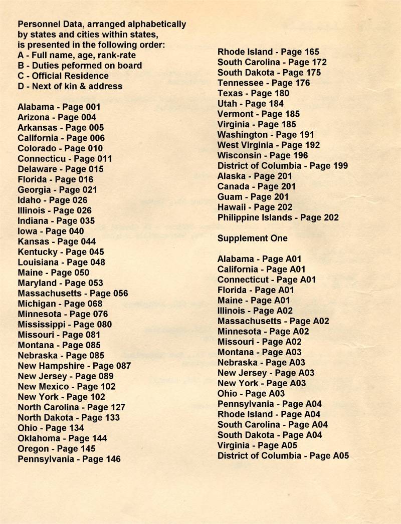 FRONT PAGE 1953-1954 MEDITERRANEAN CRUISE CREW ROSTER