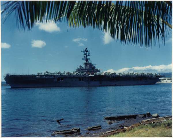 CVS-20 departing Pearl Harbor