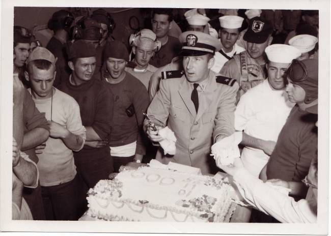 Flight-deck cake cutting ceremony