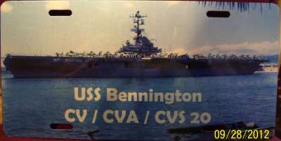 USS BENNINGTON LICENSE PLATE