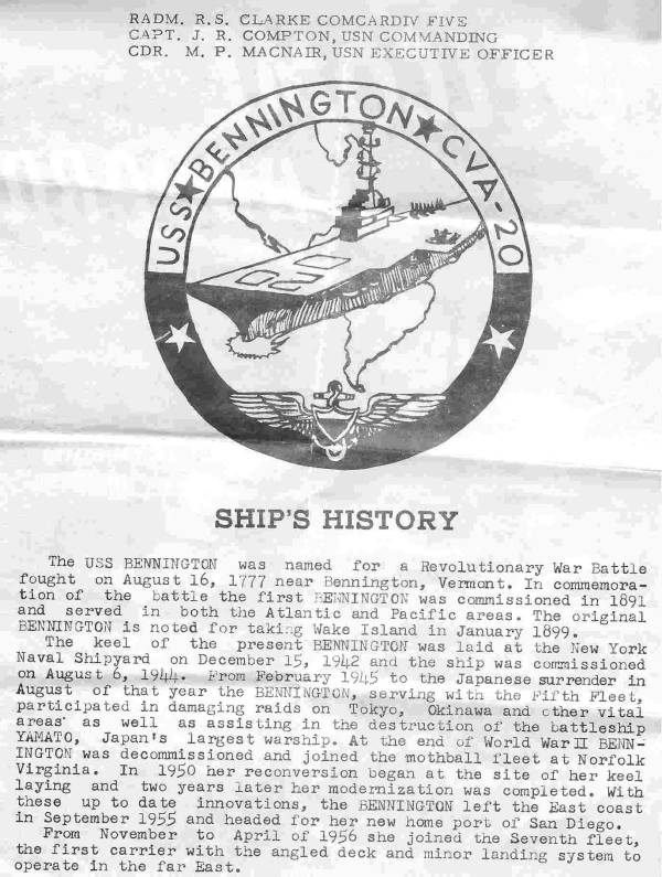 USS BENNINGTON CVA-20 - July 1958 - Victoria, British Columbia